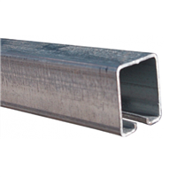 Rail acier galvanisé pour porte à déplacement droit 35/30 Longueur 2 mètres