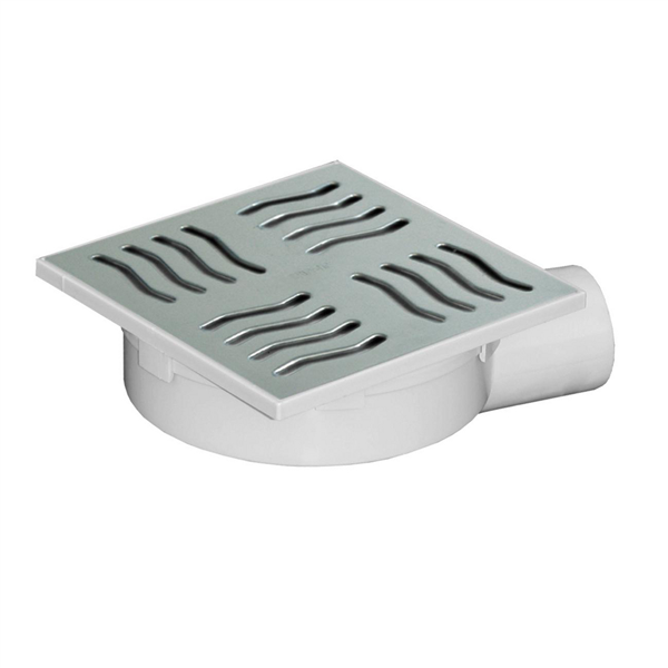 SIPHONETTE  150X150 ABS GRILLE INOX SORTIE H.DN.50