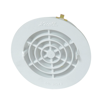 Grille de ventilation intérieure Nicoll - Avec moustiquaire - Diamètre 106 mm - Résine blanche