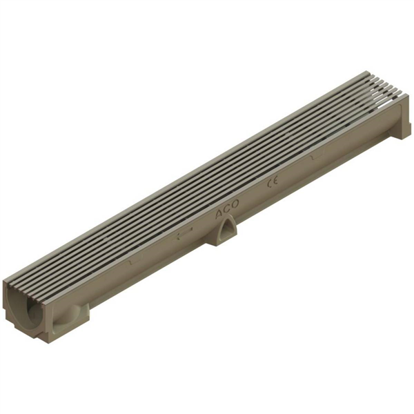 ACO SELF 100 BP HAUTEUR 95MM GRILLE FIL PROFIL PLEIN ACIER INOXYDABLE 316L A15