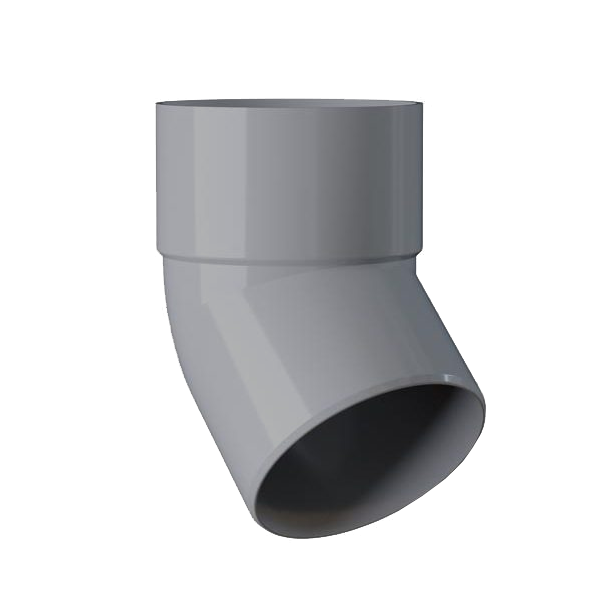Coude mâle-femelle à 45° MEP 845C pour tuyau de descente de gouttière de diamètre 80 mm - PVC Gris
