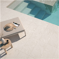 Carrelage extérieur antidérapant effet pierre en grès cérame émaillé - Eternity Grip - 37,5 x 75,5 cm - Ivory