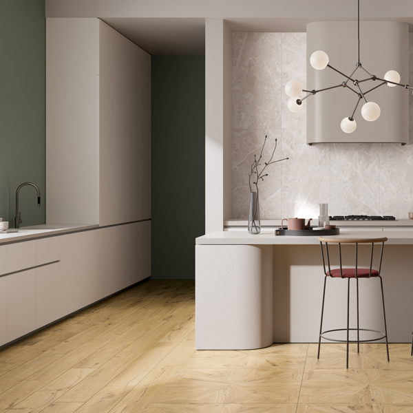 Carrelage imitation bois pour sol intérieur - Grès cérame émaillé et rectifié - Le Doghe - 120,0 CM x 20,0 CM - ép. 9,00 MM - Rovere