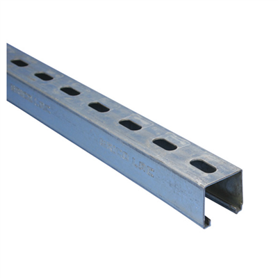 Rail de montage type A prégalvanisé avec trous oblongs - Erico - 41 x 41 mm - Longueur 3 m