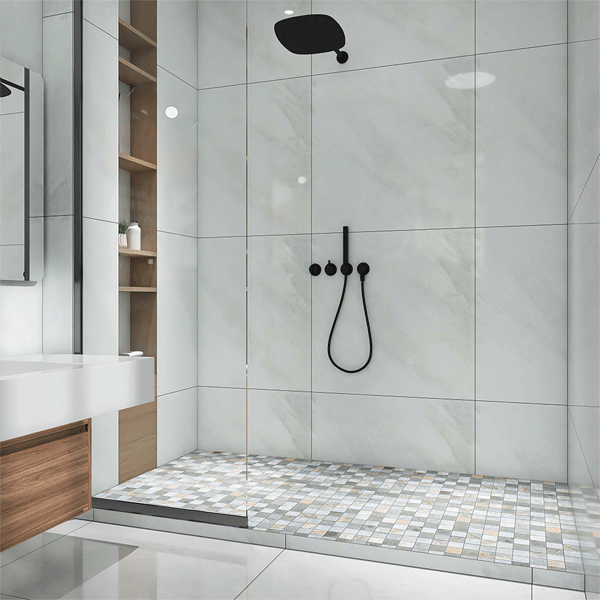 Carrelage mosaïque céramique antidérapante - 5 x 5 cm - Bali - plaque de 30,6 x 30,6 cm - Marron