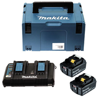 Pack énergie 18V Li-Ion (2 batteries BL1840 4.0 Ah, 1 chargeur DC18RD, 1 coffret)