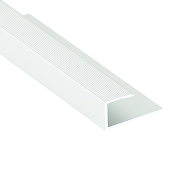 Arrêt parquet - stratifié pré-percé Romus Alu incolore longueur 2.70 m hauteur 7.2 - 8.2 mm