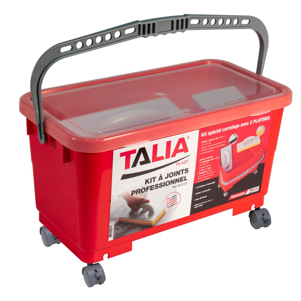 Kit à joints professionnel pour carreleur - Taliaplast - bac de 23 litres avec accessoires