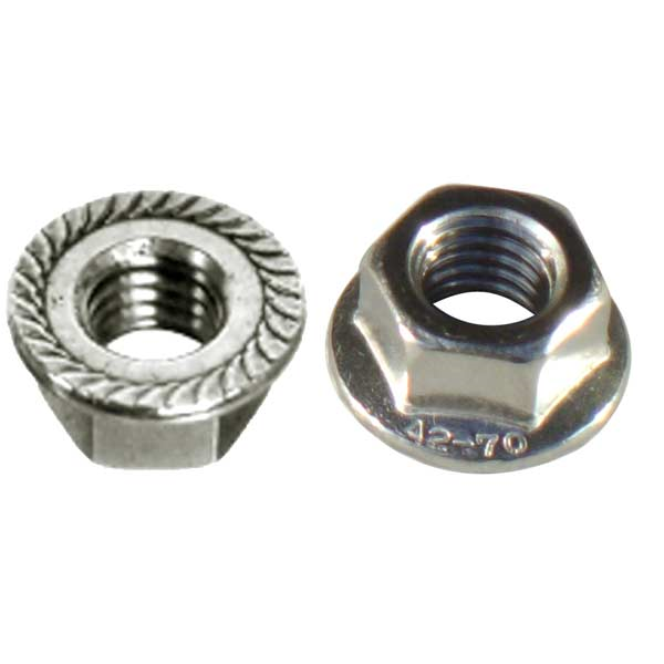 Écrou hexagonal cranté DIN 6923 Inox A2 diamètre 8 mm - boîte de 200