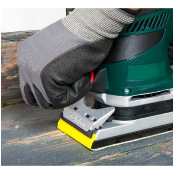 Papier abrasif perforé SEA en corindon pour ponceuse vibrante - 93 x 230 mm - grain 80 - lot de 5