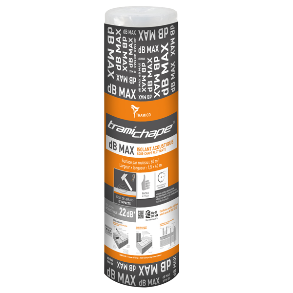 Isolant acoustique sous-chape flottante - Tramichape DB Max 4.5 mm - 1,50 M x 40 M