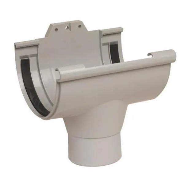 Naissance centrale à joint Nicoll NC33 pour gouttière LG33 - Techtan - tube de descente de 100 mm - gris clair