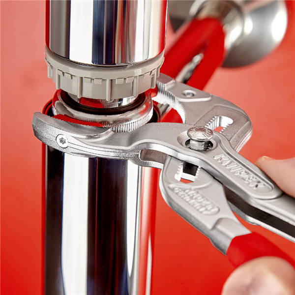 Pince pour siphon, connecteur et tube plastique Knipex - Poignées gainées - Longueur 250 mm