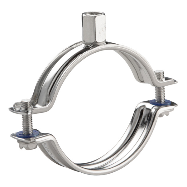 Collier support non isolé acier inox - Erico - Tige M8/M10 - Tuyaux Ø 48-54 mm - Boîte de 50