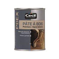 Pâte à bois pour petites réparations intérieures - PBEX Cecil - Aspect naturel - Pot 250 grammes