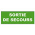Panneau "Sortie de secours" autocollant - 320 x 120 mm - PVC - Vert et blanc