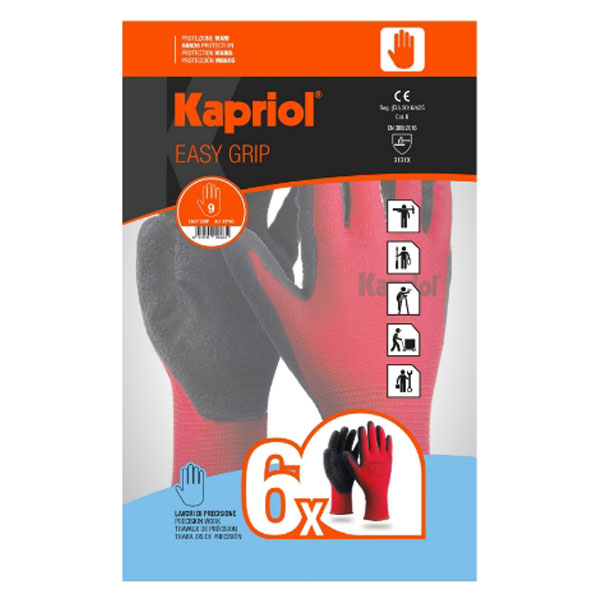 LOT 6 PAIRES GANTS EASY GRIP TG 10