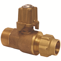 ROBINET PEC BRONZE COTE SPHERIQ_DN30_GROS BOSSAGE_PE40_FIL40X49_FERM. GAUCHE