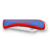 Couteau d'électricien Knipex lame pliante longueur 80 mm en acier inoxydable