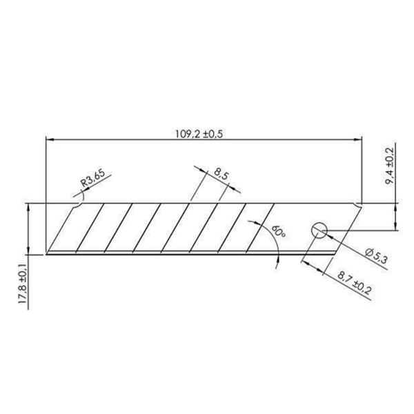 Lame biseautée sécable pour cutter - Edia - Largeur 18 mm - Lot de 10 avec étui distributeur