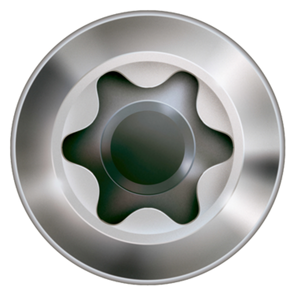 Vis de façade bois tête fraisée bombée - T-STAR Plus T15 - Inox A2- 4 x 45 mm - boîte de 100