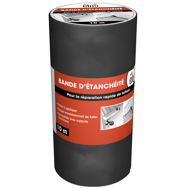 Bande d'étanchéité à l'eau autocollante bitumineuse Elos - 30 CM x 10 M - Gris