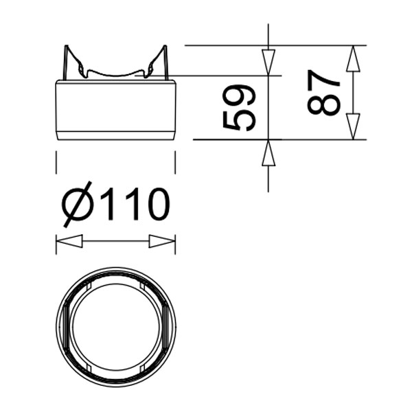 Manchon d'évacuation Diam.100 mm pour caniveau MEAHOME PLUS