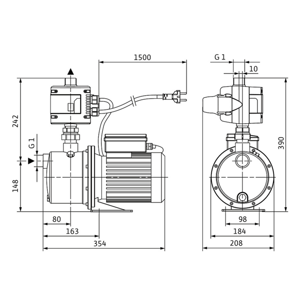 Système de distribution d'eau Wilo-FWJ-203-EM/3 (2543630)