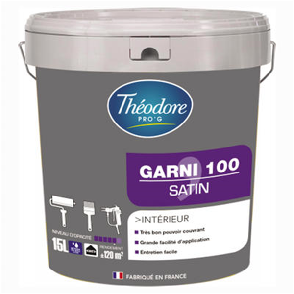 Peinture garnissante chantiers Garni 100 Théodore Pro'G Blanc Satin 15L