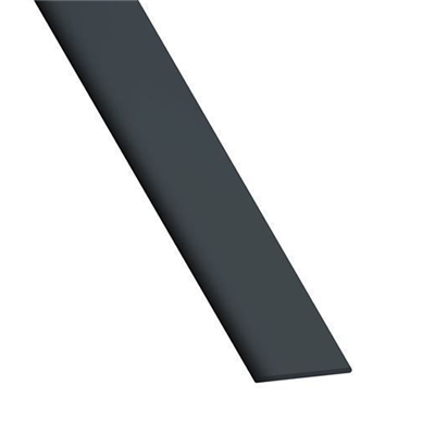 Profilé plat en PVC gris anthracite - largeur 20 mm - épaisseur 2 mm - longueur 2.6 m