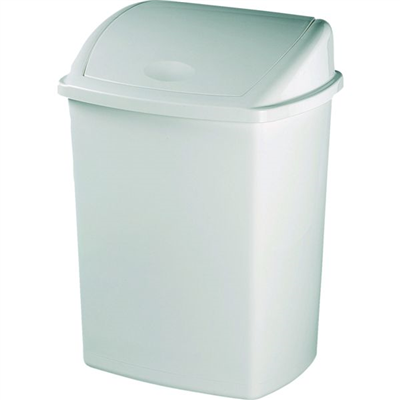 Poubelle couvercle basculant plastique 18 litres blanc