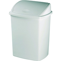 Poubelle couvercle basculant plastique 18 litres blanc