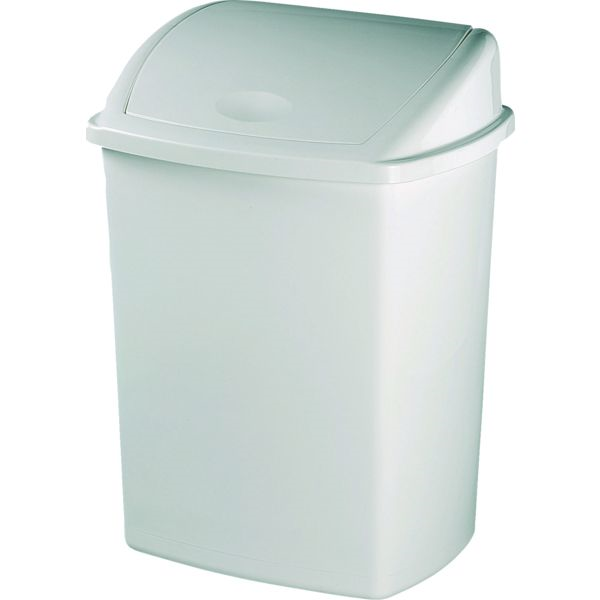 Poubelle couvercle basculant plastique 18 litres blanc
