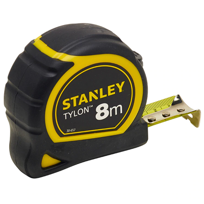 Mesure mètre à ruban Stanley Tylon bi-matière 8 mètres x 25 mm classe 2
