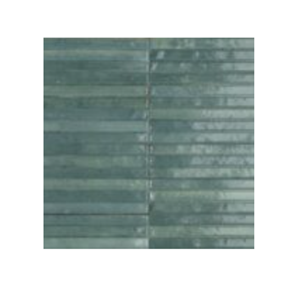 Faïence brillante effet zellige - Look Glossy Yubi 3D - 24,0 CM x 6,0 CM - ép. 13,50 MM - Turchese