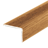 Nez de marche strié adhésif Dinac en Aluminium avec film PVC bois chêne rustique - 36 MM x 24,0 MM - 1,10 M