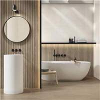 Faïence murale rectifiée effet bois rainuré Shoji - 30,0 cm x 90,0 cm - ép. 10,60 mm - coloris Black mat