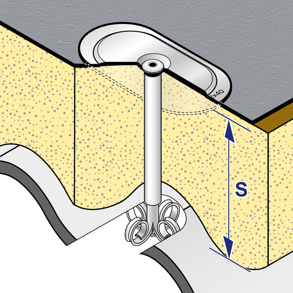 Plaquette de répartition nervurée pour fixation sur étanchéité synthétique - alu/zinc - trou de 5 mm - 82 x 40 mm - 1000 pièces
