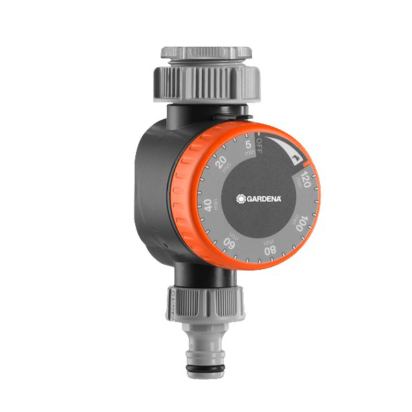 Minuterie d'arrosage 5 min à 2 heures pour nez de robinet - Gardena - Filetage 26,5 ou 33 mm