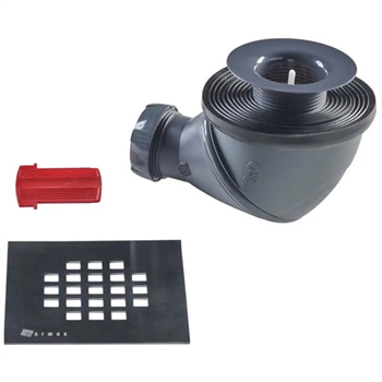 Siphon de douche à bonde orientable 360° vertical/horizontal pour receveur de douche à carreler Flatboard - Marmox