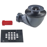 Siphon de douche à bonde orientable 360° vertical/horizontal pour receveur de douche à carreler Flatboard - Marmox