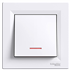 Interrupteur poussoir lumineux Schneider Asfora complet - à encastrer - blanc brillant - 230 V
