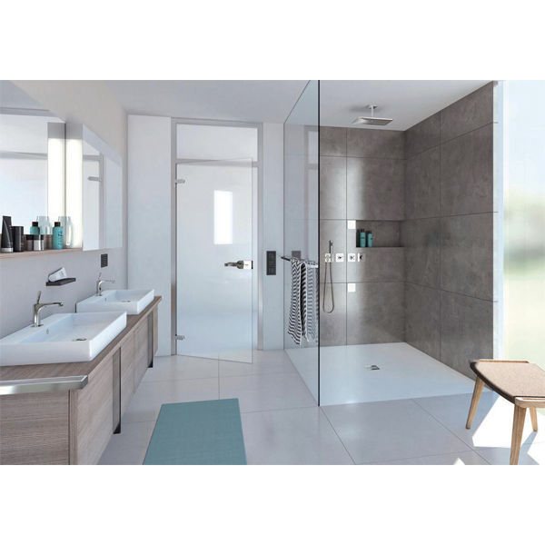 Kit siphon vertical Wedi Fundo pour receveur de douche avec écoulement en un point - grille carrée DN50