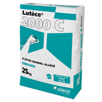 Plâtre allégé à prise courte pour enduisage des murs et plafonds - Lutèce 2000 C - sac de 25 kg