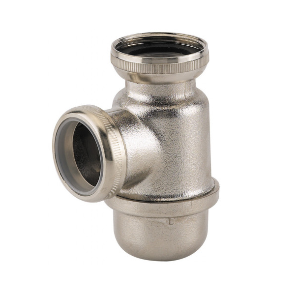 Siphon de lavabo Ø 32 mm - Noyon et Thiebault - 33 x 42 mm - Réglable en hauteur - Laiton nickelé