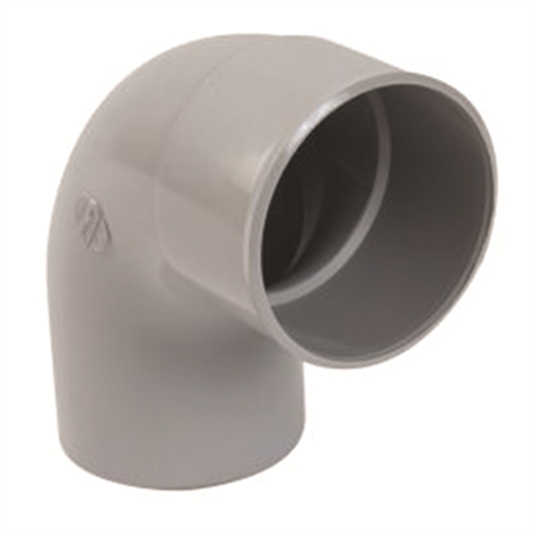 Coude mâle/femelle Nicoll pour tube de descente - Angle 87°30 - Diamètre 80 mm - Techtan Gris
