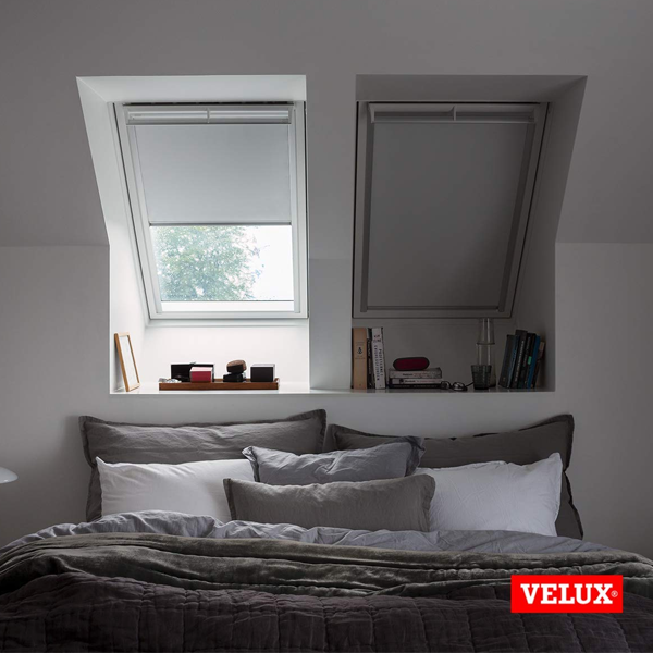 Store occultant Velux DKL pour fenêtre de toit MK04 - 78,0 CM x 98,0 CM - Gris