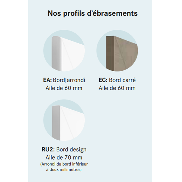Ébrasement complet blanc pour porte Mosel Türen - bords arrondis - sens gauche poussant - 204 x 83 cm - 70 mm