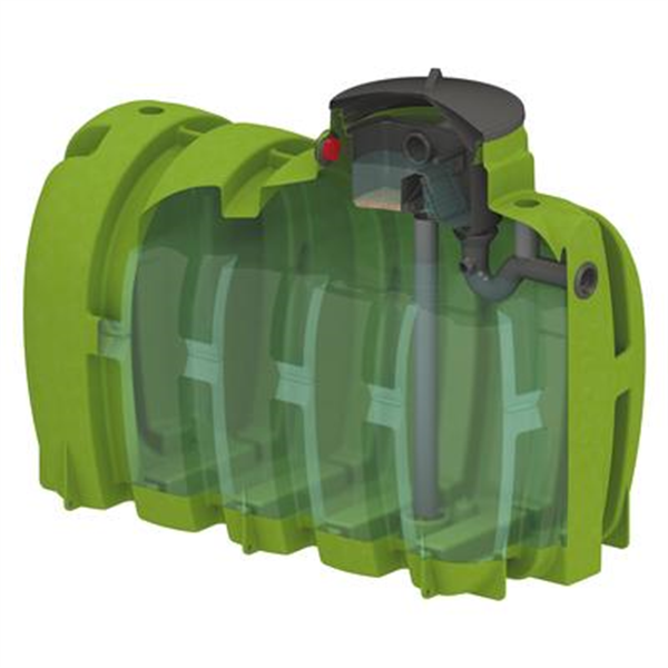 Cuve renforcée à enterrer pour le stockage d'eau de pluie Sebico Pack'eau avec filtration SPK - PEHD - 5000 litres