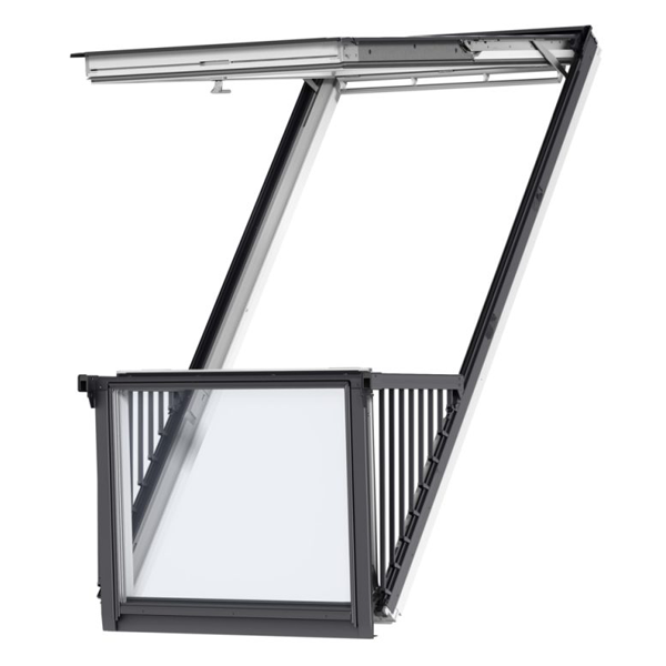 Fenêtre balcon triple vitrage - Velux Cabrio GDL SK19 2066L - bois peint en blanc - 114,0 CM x 252,0 CM